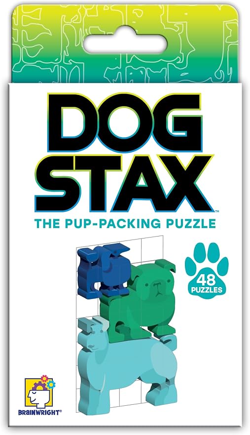 Brainwright - Dog STAX - Pup-Packing Puzzle Game with 48 Unique Challenges