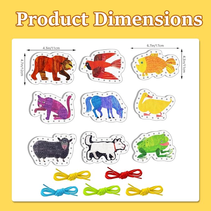 Ai fsem Brown Bear Brown Bear What Do You See Lacing Cards Felt Pieces Sewing Cards Lacing Toy Fine Motor Activities Montessori Toys Toddler Crafts