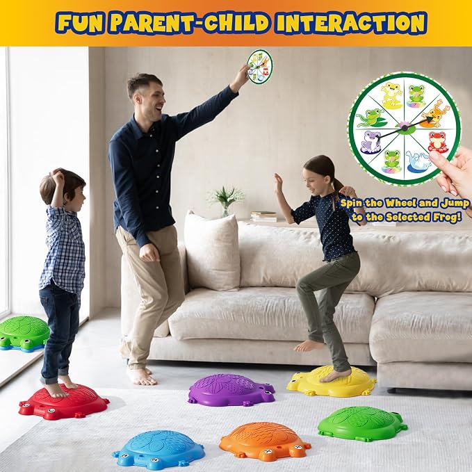 Stepping Stones for Kids, 8PCS Non-Slip Balance Steps Stones | Obstacle Courses Sensory Balance Toys, Coordination Game for Boys Girls Indoor Outdoor Play Ages 3-5