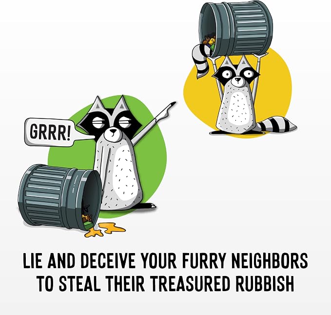 Lying, Cheating Raccoons – The Ultimate Bluffing Dice Game for 2-6 Players, Ages 8+ – Family Fun!