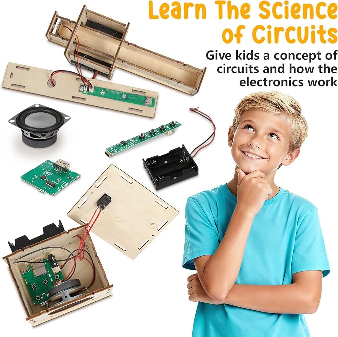 Stem Projects Karaoke Machine Toys for Boys Age 8-12 12-14 Science Kit Building Own Bluetooth Speaker & Microphone DIY Electronics Kit for Kids Kid 9-12 Boy Toys Birthday Gift 8 9 10 11 13 Teen Girl