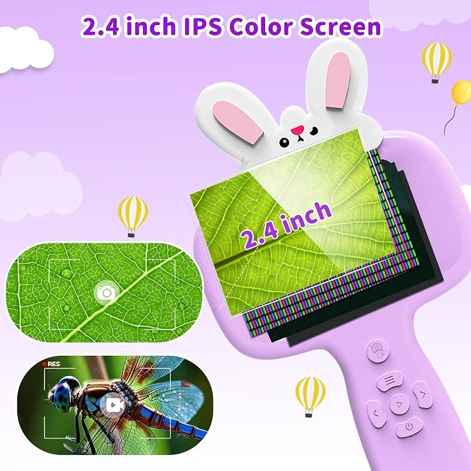 BLACKROOT Microscope for Kids, 2.4" Handheld Digital Pocket Microscope | STEM Educational Science Toys for New Year, Birthday Gifts for 3+ 4 5 6 7 8 9 10 11 12 Year Old Boys Girls, Purple