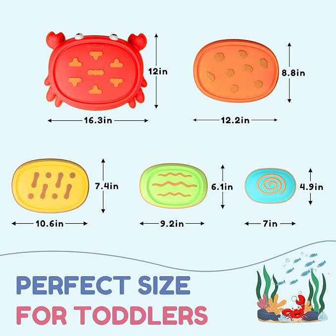 Balance Stepping Stones for Kids, Non-Slip Toddlers Sensory Toys Outdoor or Indoor Play, Promoting Motor Skills and Confidence, Coordination Toys for Children Age 3 4 5 6 7+（Crab）