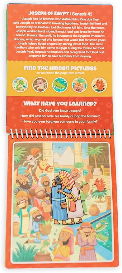 Aqua Brush Old Testament #2 Color with Water Activity Book, Bible School, Preschool, Elementary, Primary, Christian, Religion, for Kids Ages 3+
