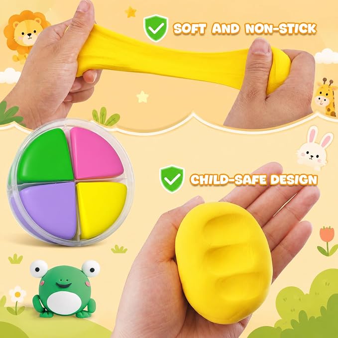 Air Dry Clay Kit -12 Animals Modeling Clay for Kids Arts and Crafts | Ultra Light & Soft,Safe & Non-Toxic,No-Sticky & Crack,DIY Molding Clay with Sculpting Tools,Party Favors Gifts for Girls Boys