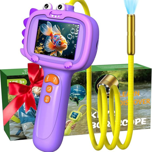 Daxiongmao Borescope Camera with Light for Kids | STEM Science Educational Toy for 3 4 5 6 7 8 9 10 Years Old Boys & Girls | Birthday Gift for Outdoor Adventures & Nature Discovery（Purple）