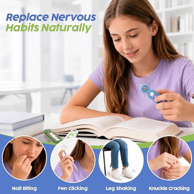 Fidget Toys Adults Stress Relief: 4 Pack Desk Fidget Clicker for ADHD Focus | Sensory Toys for Autism Kids Calming - ADHD Tools Desk Fidgets for Classroom - Cool Office Gadgets Gifts for Teen Women Men