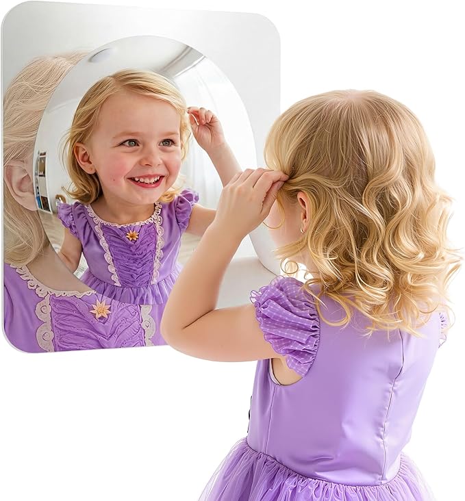 Geiserailie 1 Pc Sensory Wall Bubble Mirrors, 10 x 10 Inch, CPC Certified | Silver Acrylic Convex Mirrors, Sensory Room Must Haves, Classroom Learning Tool, Calming Corner, Preschool Daycare Activity