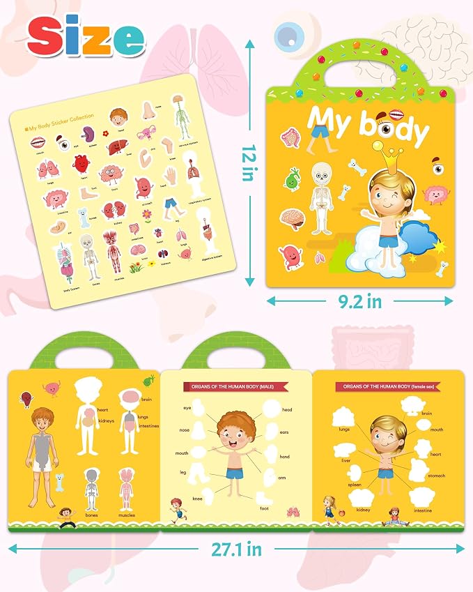 Benresive Reusable Sticker Book for Toddlers, Travel Stickers for Kids | Toddler Travel Activities Toys, Birthday Gifts for Boys & Girls, Airplane Travel & Road Trip Essentials Kids