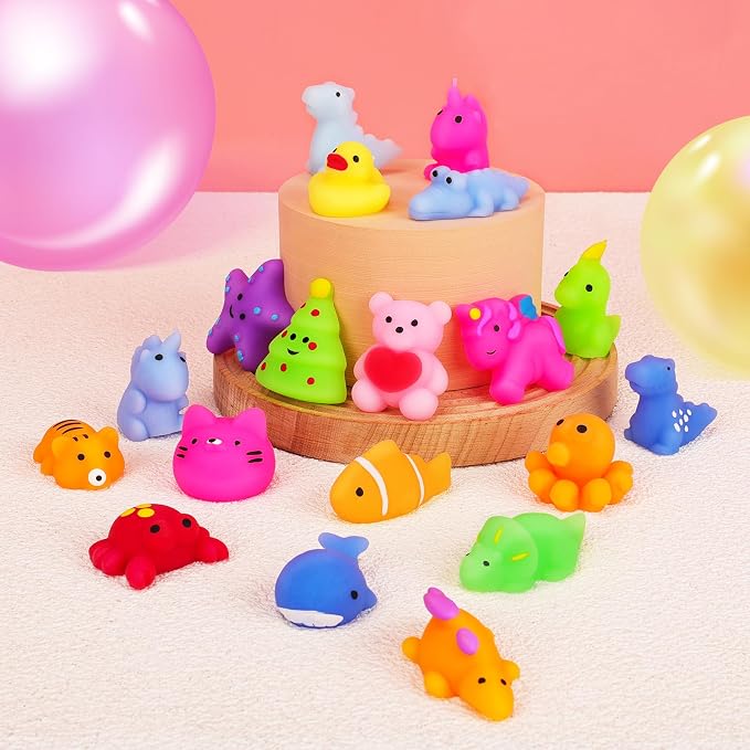 VISCOO 120 Pack Squishy Toys, Mochi Squishy Bulk, Kawaii Squishies for Kids | Stress Relief Sensory Toys, Treasure Box Toys for Classroom Prizes, Easter Basket Stuffers,Goodie Bags Fillers Party Favors