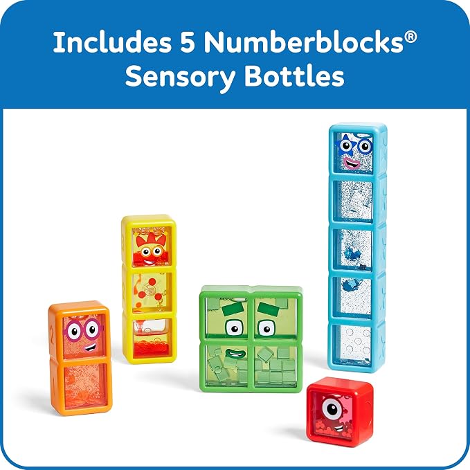 hand2mind Numberblocks One to Five Sensory Bottles, Ages 3+ | Numbers for Toddlers, Counting Toys, Calming Sensory Fidget Toys, Calm Down Corner Supplies, Social Emotional Learning