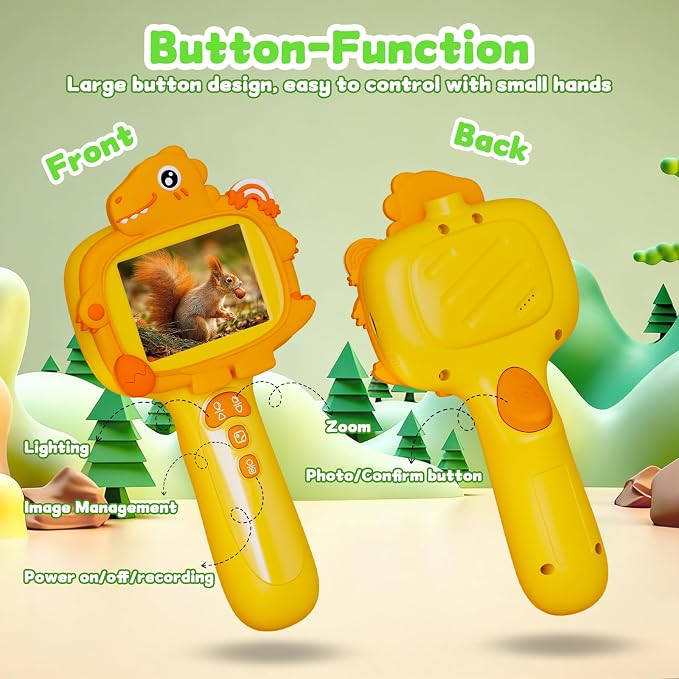 Kids Borescope Camera with Light, 2.4" Screen Kids Endoscope, Science Kits STEM Educational Toys for Boys & Girls Ages 4-12, Birthday Gifts for Indoor Outdoor Nature Explorer(Orange)