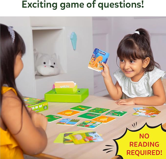 Skillmatics Guess in 10 Junior – Animal Kingdom, Card Game, Gift for Kids | Educational Trivia Game for Preschoolers, Travel Toy & Guessing Board Game, Screen-Free, Boys & Girls Ages 3, 4, 5 & 6