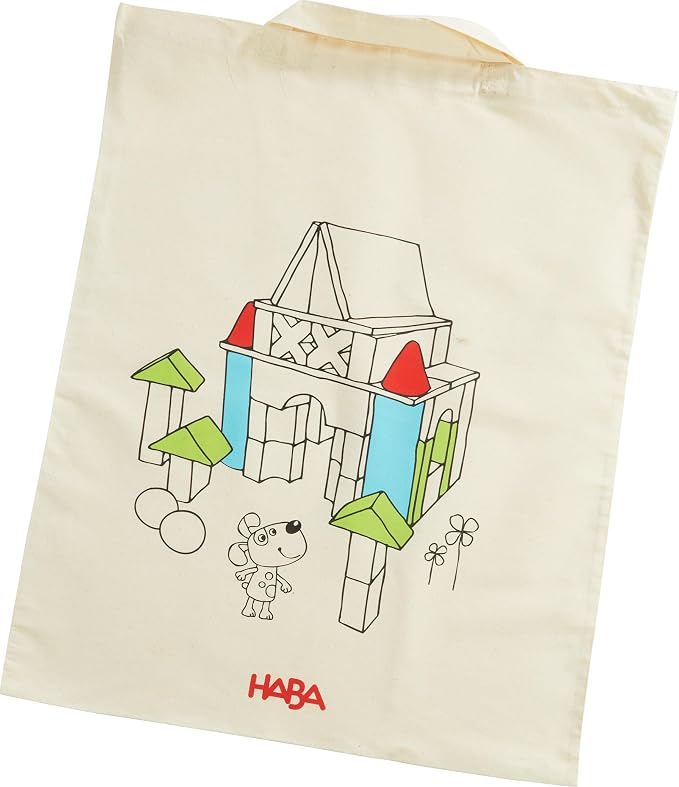 HABA Colored Wooden Building Blocks - Set of 85 Piece Set of Wooden Toys, Stacking Toys for Toddlers 1-3 Ideal Open Ended STEM Play (Made in Germany)