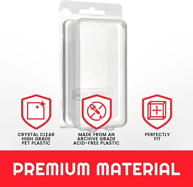 EVORETRO Action Figure Display Case, 3.75in Protective Clamshell, 35 Pack | Compatible with GI Joe, Star Wars, MOTU, Marvel | Pegboard-Ready Holes | Crystal-Clear APET | Storage Box for Loose Figures