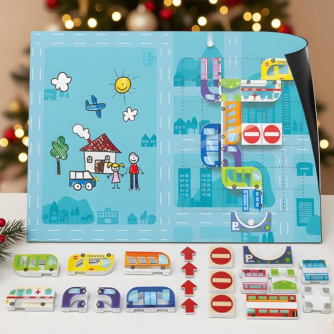 Marble Run for Kids, Vertical Magnetic Marble Maze Track with Doodle Board & Residue-Free Nano-Adhesive, STEM Explorers Brain Teaser Toy for Boys Girls Ages 3-12, Creative Thinking Games Gifts | Explorers Brain Teaser Toy with Doodle Board & Residue-Fr...