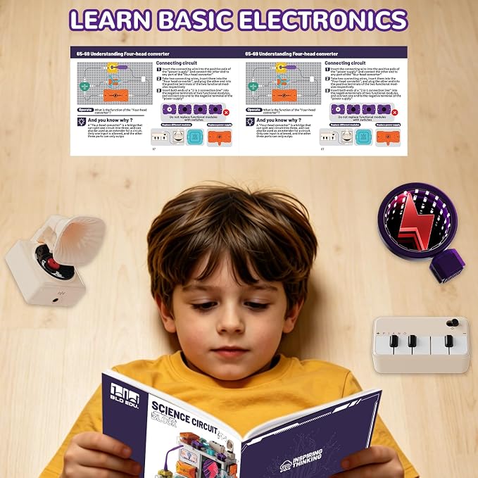 Dollox Science Kits for Kids, Electrical Circuit Exploration Kit with 380+ Projects, Educational Electronics Toy for Boys and Girls, Perfect for Christmas Stocking Stuffers and Birthday Gifts