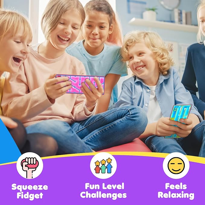 12-Pack Sensory Maze Fidget Toys for Kids & Adults: Quiet Squishy Calming Tools for Autism Children - Stress Fidgets for Travel & Office - Classroom Must Haves & Treasure Rewards Party Favors,Easter
