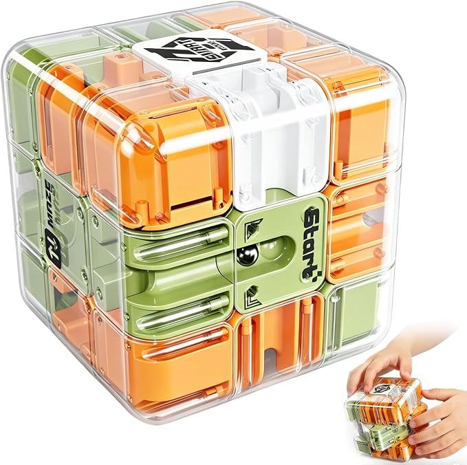 3D Maze Cube Toys for Adults Kids 5-8 8-12, Brain Teaser Fidget Sensory Toy, Magic Game Gifts for Boys Girls Birthday Easter Christmas Stocking Stuffers, Educational STEM Learning Puzzle