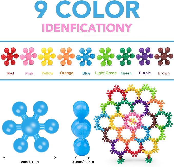 NEOACT 200PCS Building Blocks Kids STEM Toys, Educational Building Toys | Interlocking Plastic Connect Block Manipulatives for Preschool Kids Aged 3+, Creativity Kid Toy Classroom Kindergarten Toys