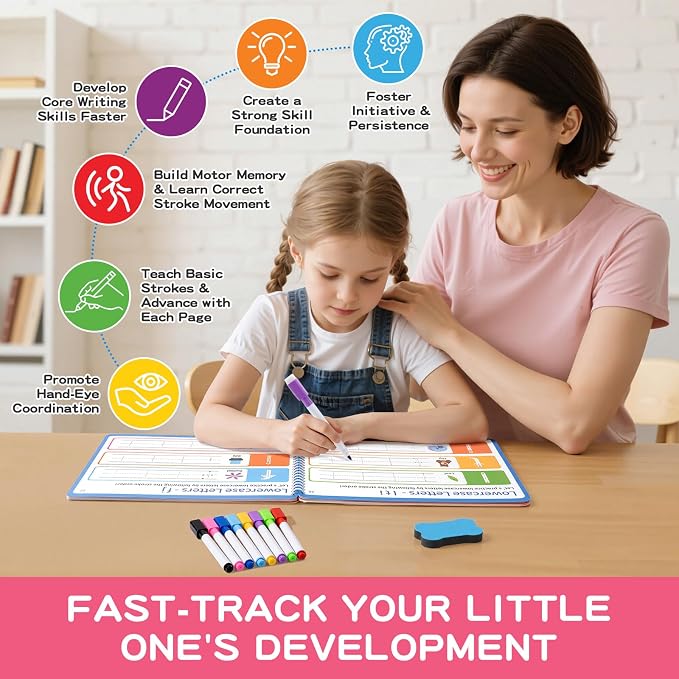 Preschool Learning Activities, Tracing Books for Kids Ages 3-5, Toddler Handwriting Practice Busy Book, ABC Alphabet Letter Number Tracing, Pre-K Kindergarten Workbook Activity Book for 3 4 5 Year Old