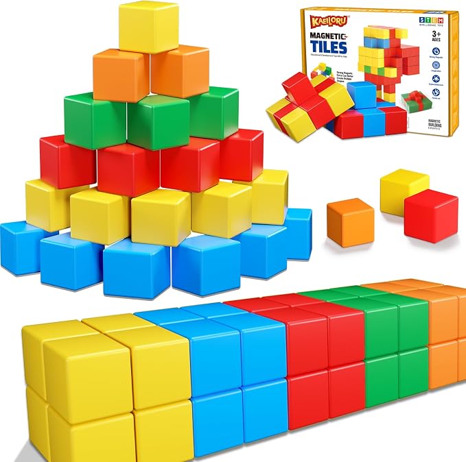 KAEILORU Magnetic Blocks for Toddlers Toys,1.42IN Magnetic Building Blocks | Magnetic Cubes for 3 4 5 6 7 8+Years Old Boys Girls, STEM Montessori Toy Educational Sensory Magnet Toy for Kids Age 3-5