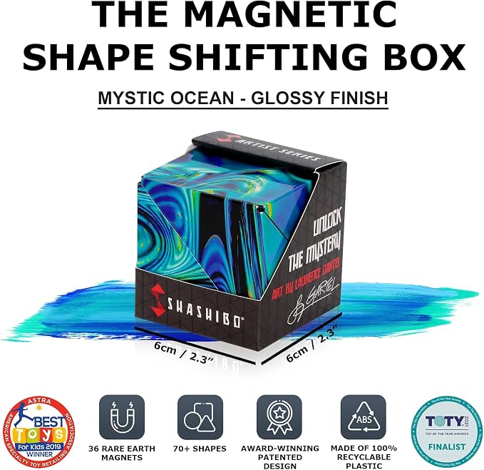 Shashibo DODECA Magnetic Puzzle Cube, Stress Relief Fidget Toy | 100+ Possible Shapes, Sensory Fidget Toy For Adults & Kids, Fun Shape Shifting Puzzle Box For All Ages
