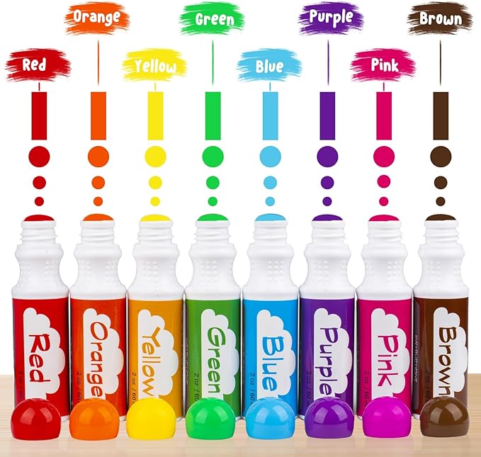 Dot Markers for Toddlers Kids, Bingo Daubers Washable Art Markers 8 Colors | Toddlers Arts and Crafts Supplies, Kids Painting Drawing Coloring Supplies, Dot Paint Craft Kit Preschool Learning,Non-Toxic