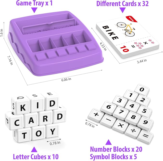 Yolscue Montessori Matching Letter Games,Educational Toys for 3-8 Year Olds Boys Girls,Alphabet Learning Toys for Kids Ages 3-8 Years,Birthday Party Gifts for 3-8 Year Olds Boys Girls(Purple)