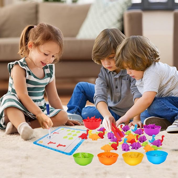 Tsomtto Counting Dinosaurs Montessori Toys for 3 4 5 Years Old Boys Girls | Toddler Manipulatives Preschool Learning Activities Kindergarten Educational Sensory Fine Motor Toys for Kids Ages 3-5 4-8