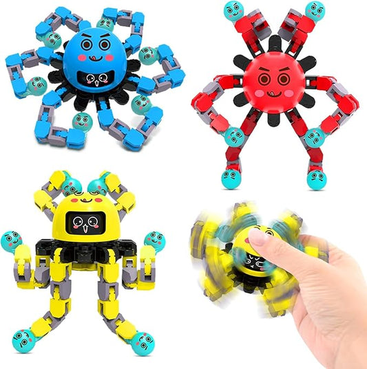 Transformable Fidget Spinner Toys for Kids and Adults,3 Pcs Travel Toys for Boys Girls Sensory Toy ADHD Stress Relief Toy,Party Favors Birthdays Gifts for Teens Road Trip Travel Essentials