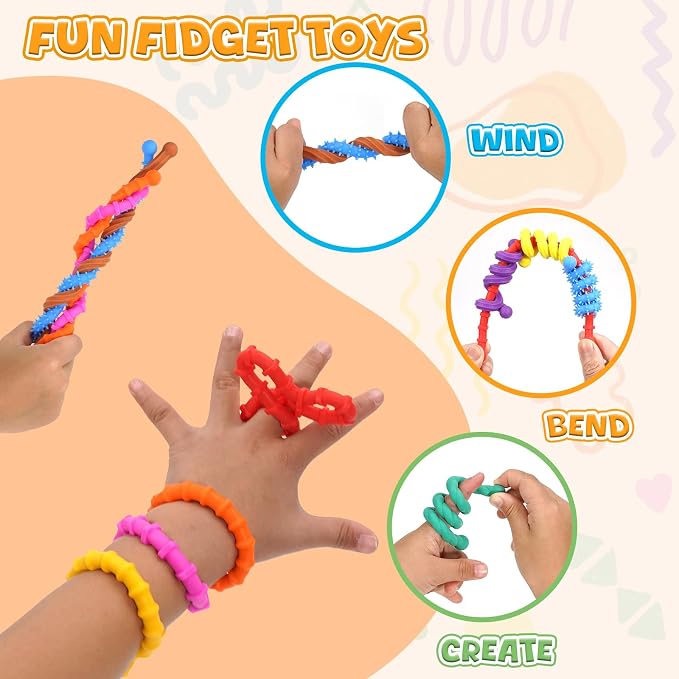 12 Pack Sensory Toys for Kids with Autism & ADHD -Christmas & Birthday Stocking Stuffers Gifts for Boys & Girls, Fidget Toys, Teacher Must Have for Classroom Calm Down Corner, Road Trip Essentials