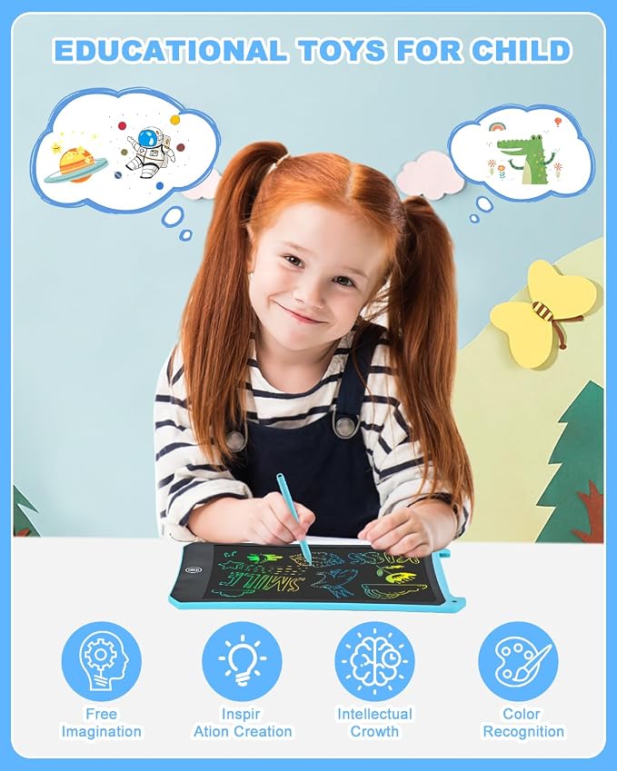 cimetech Toddler Girl Gifts, LCD Writing Tablet 2 Pack, Drawing Pad | Kids Toys for 3 4 5 6 Year Old Boys, 8.5 Inch Coloring Books, Travel Essentials Activities, Birthday Gifts Toddler Age 1-3