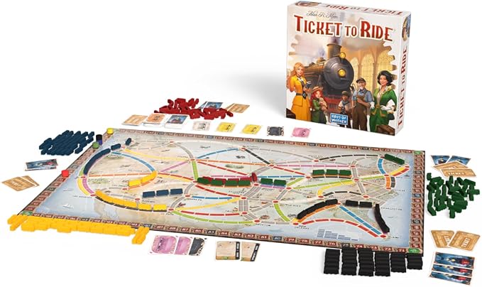 Asmodee Ticket to Ride Board Game (2025 Refresh) - A Cross-Country Train Adventure for Friends and Family, Strategy Game for Kids & Adults, Ages 8+, 2-5 Players, 30-60 Minute Playtime | A Cross-Country Train Adventure for Friends and Family, Strategy G...