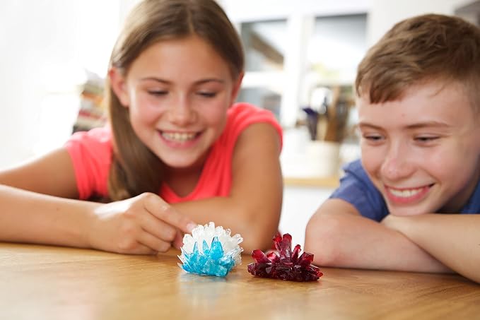 4M Crystal Growing Science Kit - 3 Colored Crystals - Easy DIY STEM Toys Lab Experiment Specimens, A Great Educational Gift for Kids & Teens, Boys & Girls Ages 10+