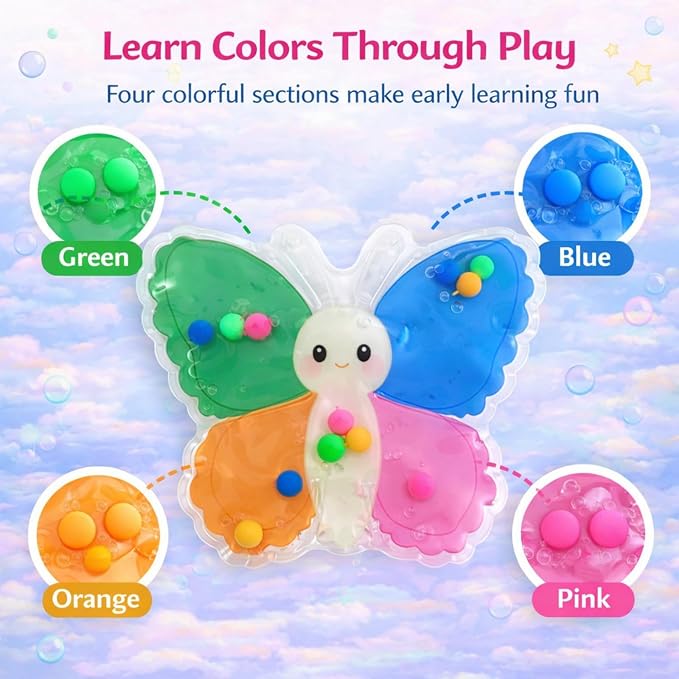 Sean's Choice Color Sorting Sensory Toys for Toddlers, Roadtrip Travel Essenstial Fine Motor Autism Fidget Preschool Classroom Activities for Kids (Butterfly)