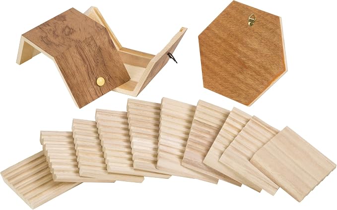 Toysmith Beetle & Bee Solitary Habitat Kit, Wooden Outdoor Science Toy | Kids Outdoor Toy, Bee House Craft, Garden Kit Learning, 13 FSC Wood Pieces, No Glue Hardware, Age 8+ Pollinator Activity