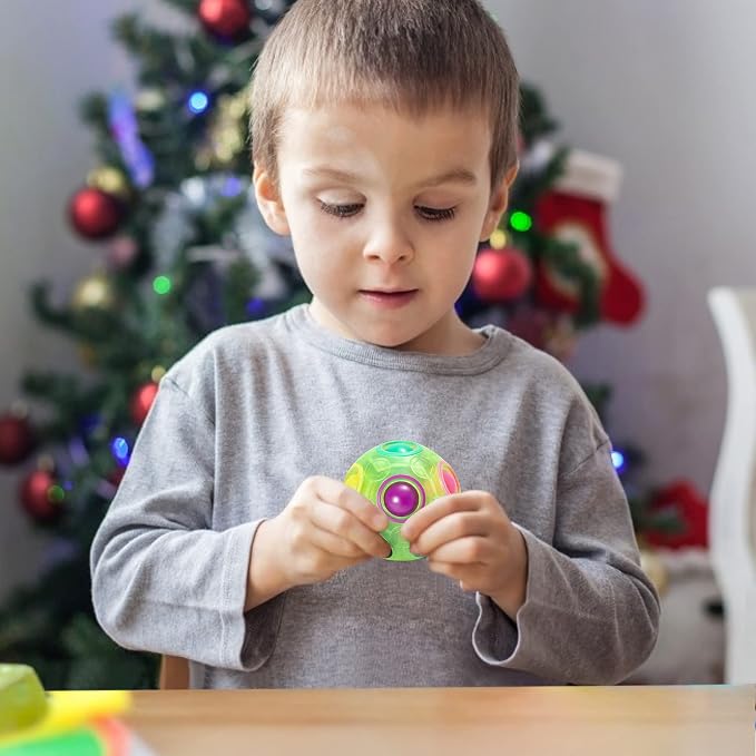 Magic Rainbow Puzzle Ball, Fidget Ball Puzzle Brain Teaser Fidget Toy for Boys & Girls- Birthday Party Easter Valentines Christmas Stocking Stuffers for Kids Teen & Adults(Green)
