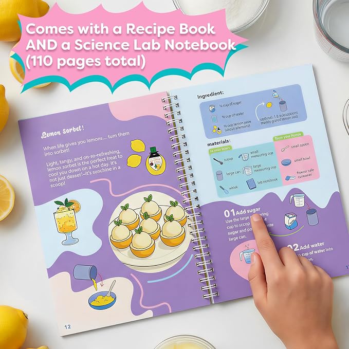 Aizweb Ice Cream Maker for Kids-Science Kits to Make Your Own Ice Cream | STEM Educational Food Science Experiments,Birthday Gifts for Boys&Girls Ages 5–14 | Includes Visual Recipes,Scoop,Cans&Whisks
