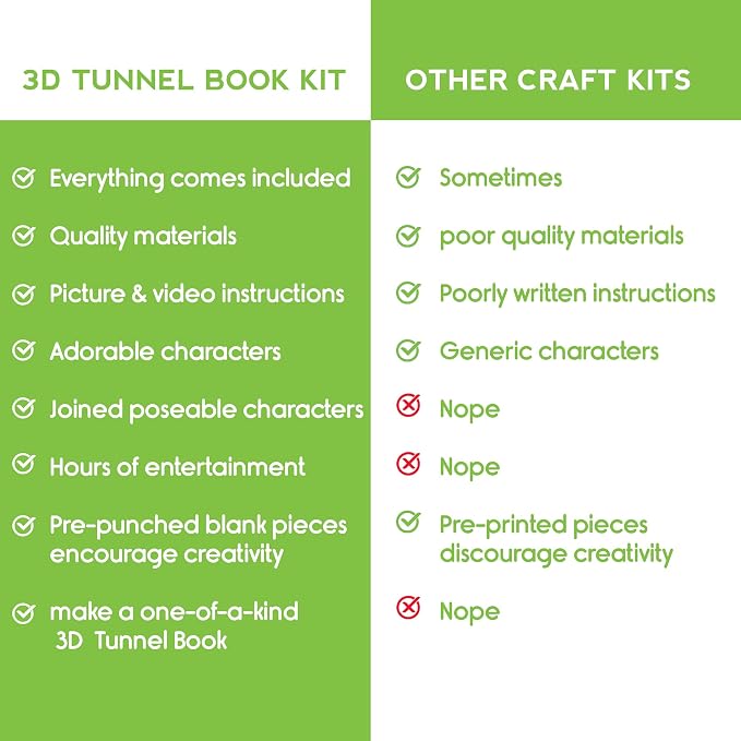 EyeConnect Crafts Pond 3D Tunnel Book – Hands-on Stationery Craft Kit | Build, paint, create a unique pop-in book with 12 posable animals! Screen-free STEAM activity, gift. No tools/glue needed, 8+