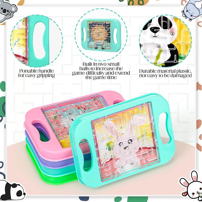 Jellyarch 36 Pcs Mini Maze Puzzle Bulk Small Handheld Maze Cube, Animals | Educational Handheld Travel Game, Classroom Exchange Return Gifts, Brain Teaser for Students and Adults, Portable Puzzle Set