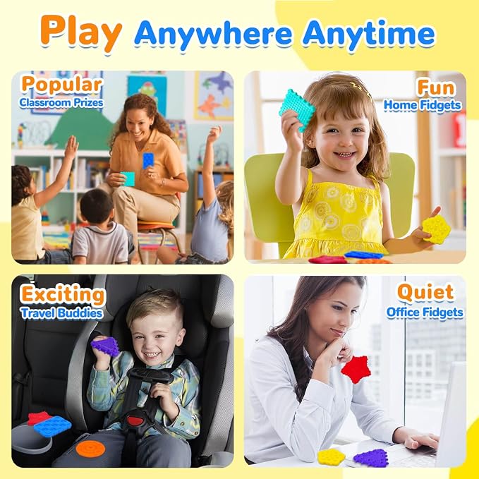 Sensory Fidget Toys for Kids Toddlers - Squishy Textured Sensory Fidget Toys for Kids with Autism, Fidgets for Classroom, Stress Anxiety Relief Toys Calm Down Toys for Boys Girls Gifts