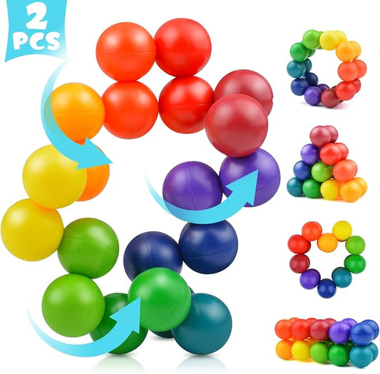 2PCS Autism Sensory Toys for Autistic Children, Sensory Fidget Toys for Adults Kids, Autism Toys for Toddlers, Travel Toys Present for Kids Ages 3+ Easter Basket Stuffers Gifts for Kids Boys Girls A