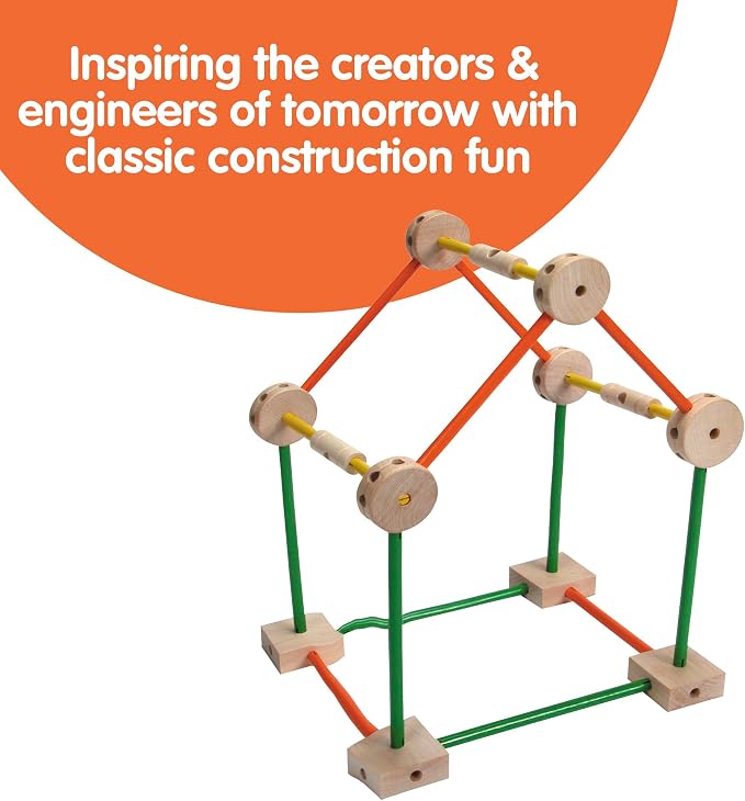Schylling MKT Super Makit Classic Wood Construction Toy, 3+ years, 70-Pieces (1 EA)