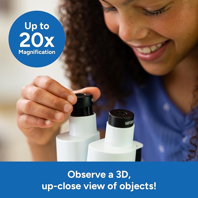 Educational Insights GeoSafari Stereoscope - Beginner Stereo Microscope for Kids 8-12, Electronic Stereoscope Viewer with Specimens, Kids Microscope Kit for Scientific Discovery, Student Microscopes