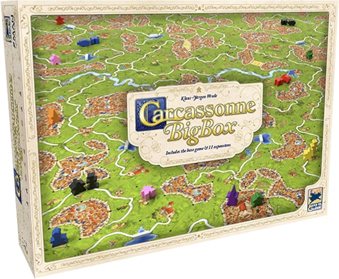 Carcassonne Big Box Board Game (2025 Edition) | Complete Tile Placement Strategy Game with 11 Expansions & Base, Family Fun for Kids & Adults, Ages 7+, 2-6 Players, 30 Mins