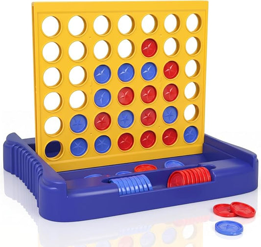 Pup Go 4 in a Row Game Large, Board Game for Kid, Four in a Line, Line Up 4 | Classic Family Fun Games for 3 4 5 6 7 8 9+ Year Old Children Boys Girls Adult, Travel Table Games, Plane Activities (Yellow)