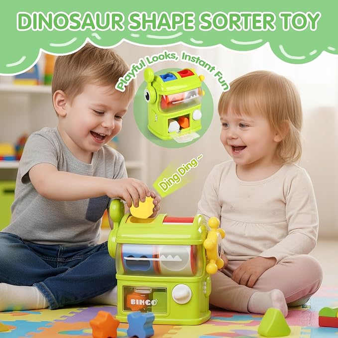 Monster Eating Shapes, Montessori Shape Sorter Toy for Toddlers Ages 1-3 | Monster Eating Shapes Toy, Sensory Learning Activity, Fine Motor Skill Play, Color & Shape Recognition, Matching & Sorting