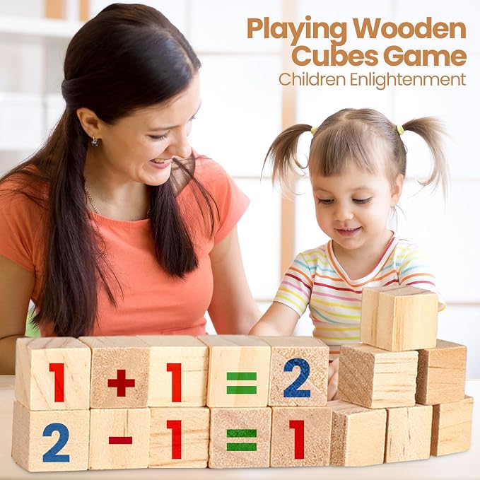 Barydat 10 Pcs 2.36 in Baby Shower Blocks to Decorate Game Large Unfinished Wooden Blocks for DIY Project Table Decor Wood Square Blank Cubes for Craft Party Decorations
