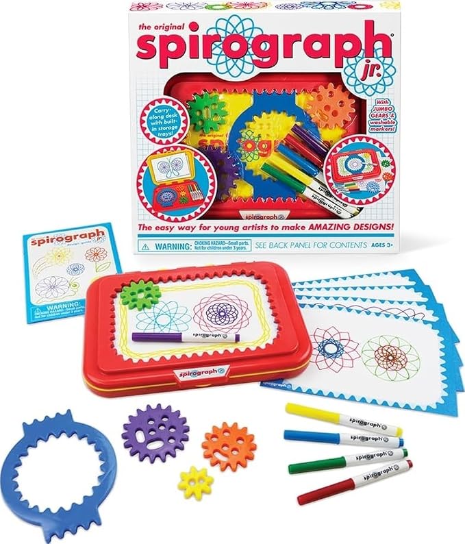 Spirograph Jr. — Jumbo Sized Gears Classic Retro Toy For Spiral Drawing Art Design Toy Kit for Smaller Hands — For Kids Ages 3 and Up